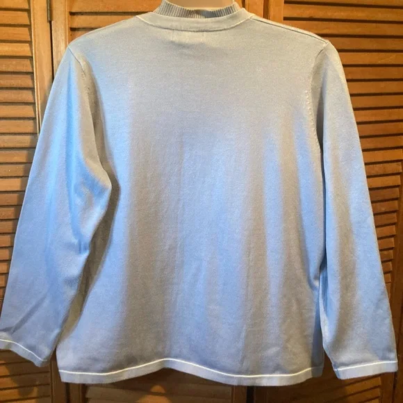 Vintage Van Heusen Powder Blue & White Cardigan Set - Picture 3 of 16